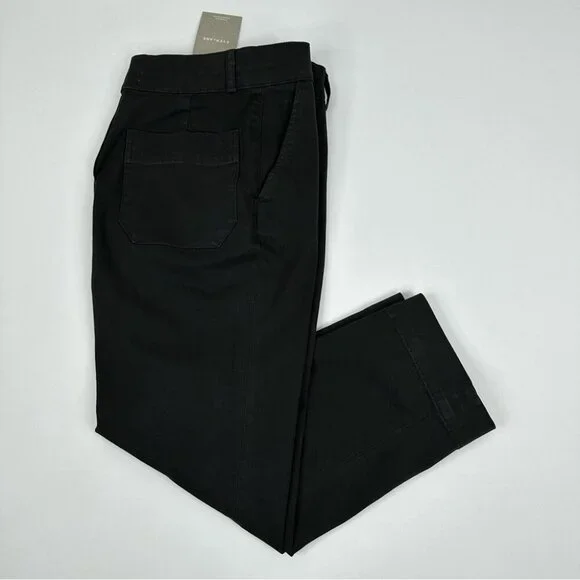 Everlane Women’s NWT Black Organic Cotton Straight-Leg Designer Pant‎ 6/W29/L26